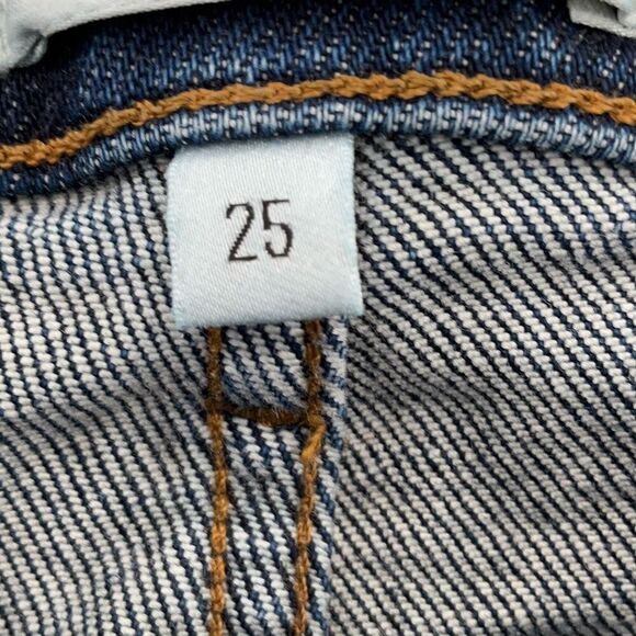 Agolde Sophie Dark Wash Blue High Rise Frayed Hem Stretch Denim Skinny Jeans Siz - Picture 5 of 10